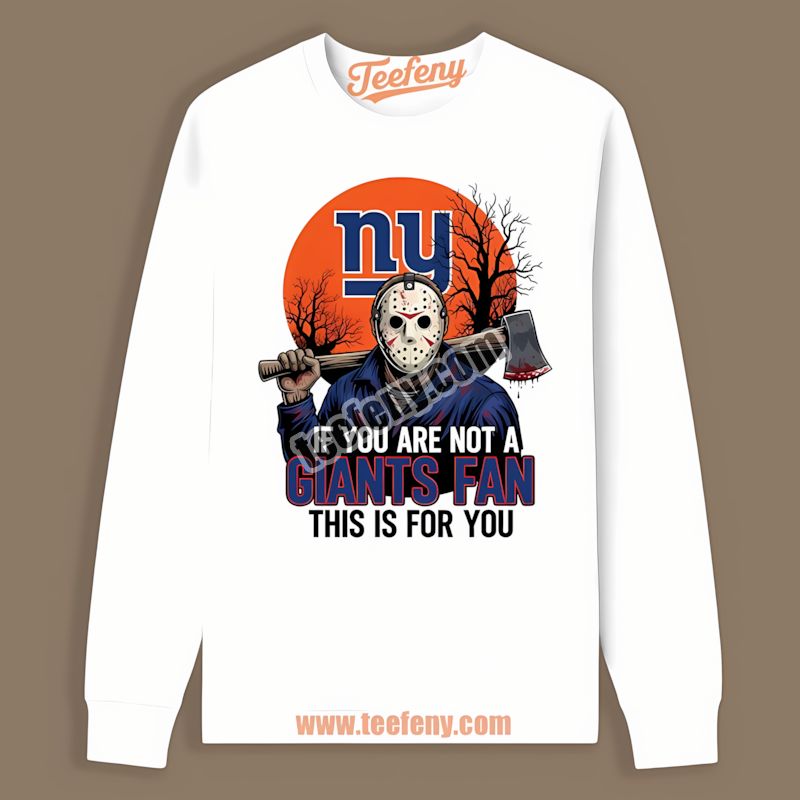 New York Giants Halloween Jason Voorhees Cotton Long Sleeve New York Giants Halloween Jason Voorhees Cotton Long Sleeve
