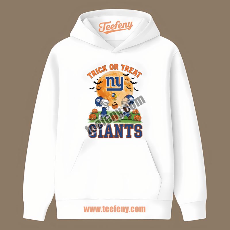New York Giants Halloween Trick Or Treat Charlie Brown Cotton Hoodie New York Giants Halloween Trick Or Treat Charlie Brown Cotton Hoodie
