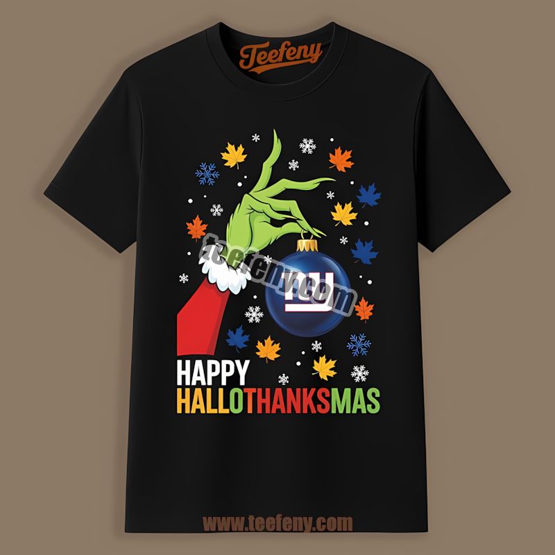 New York Giants Happy Hallothanksmas Adults Shirt