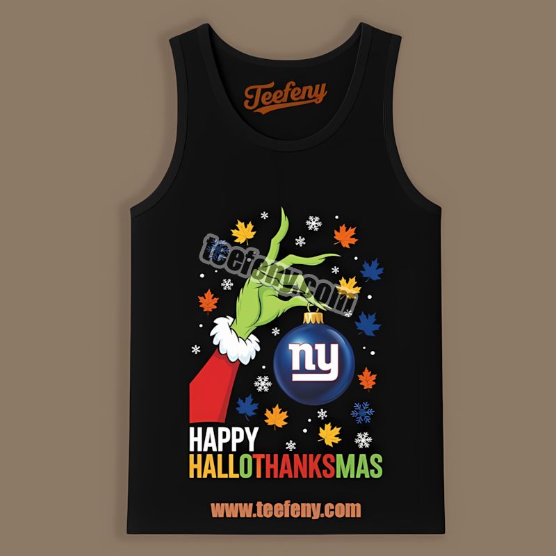 New York Giants Happy Hallothanksmas Adults Tanktop New York Giants Happy Hallothanksmas Adults Tanktop