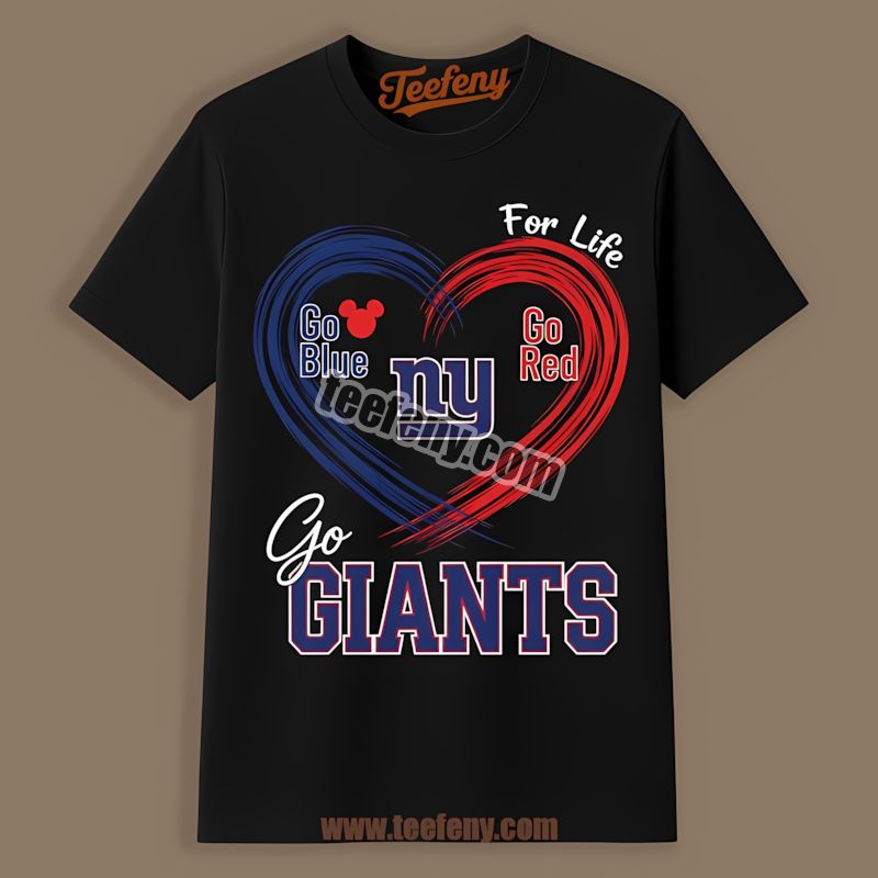 New York Giants Heart Go Blue Go Gold Trendy Shirt
