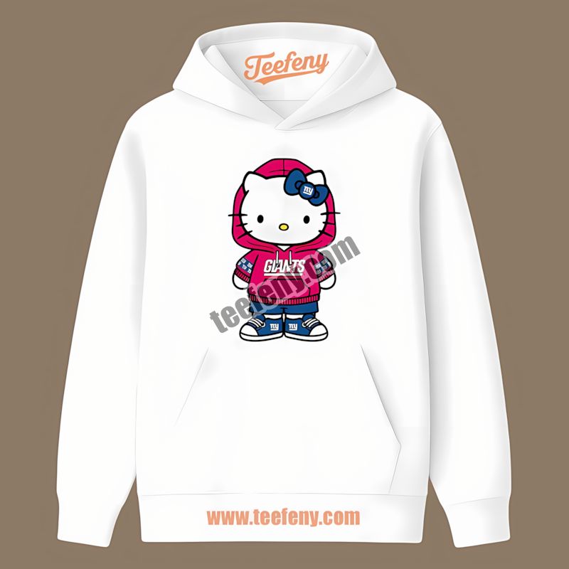 New York Giants Hello Kitty Adults Hoodie New York Giants Hello Kitty Adults Hoodie