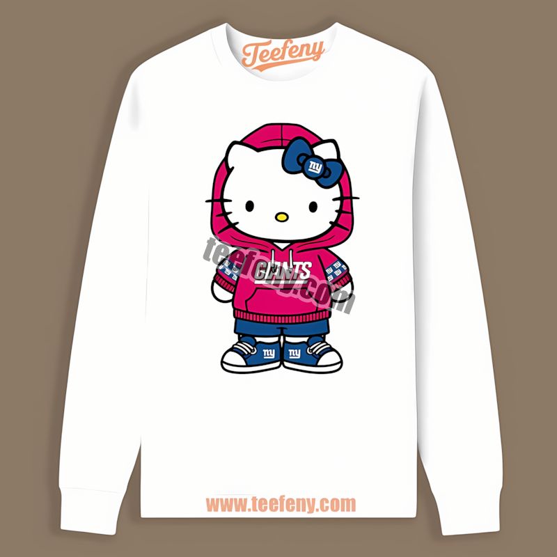 New York Giants Hello Kitty Adults Long Sleeve New York Giants Hello Kitty Adults Long Sleeve