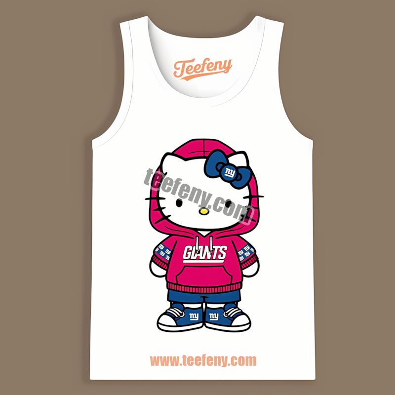New York Giants Hello Kitty Adults Tanktop New York Giants Hello Kitty Adults Tanktop