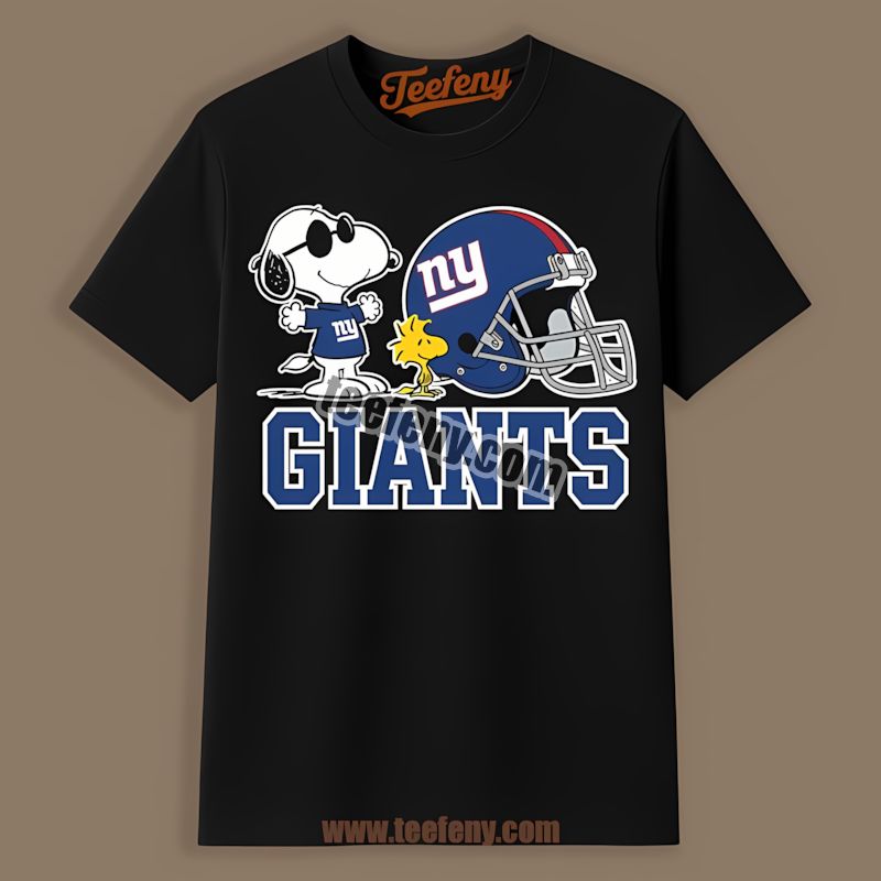 New York Giants Helmet Vs Snoopy Woodstock Cotton Shirt