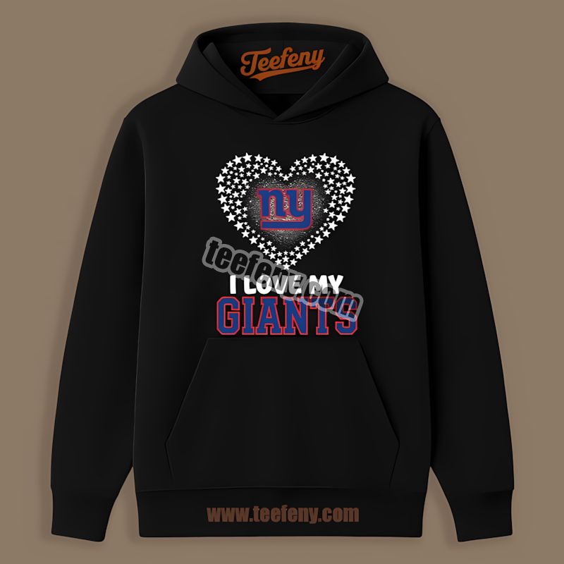 New York Giants I Love My Giants Heart Retro Hoodie New York Giants I Love My Giants Heart Retro Hoodie