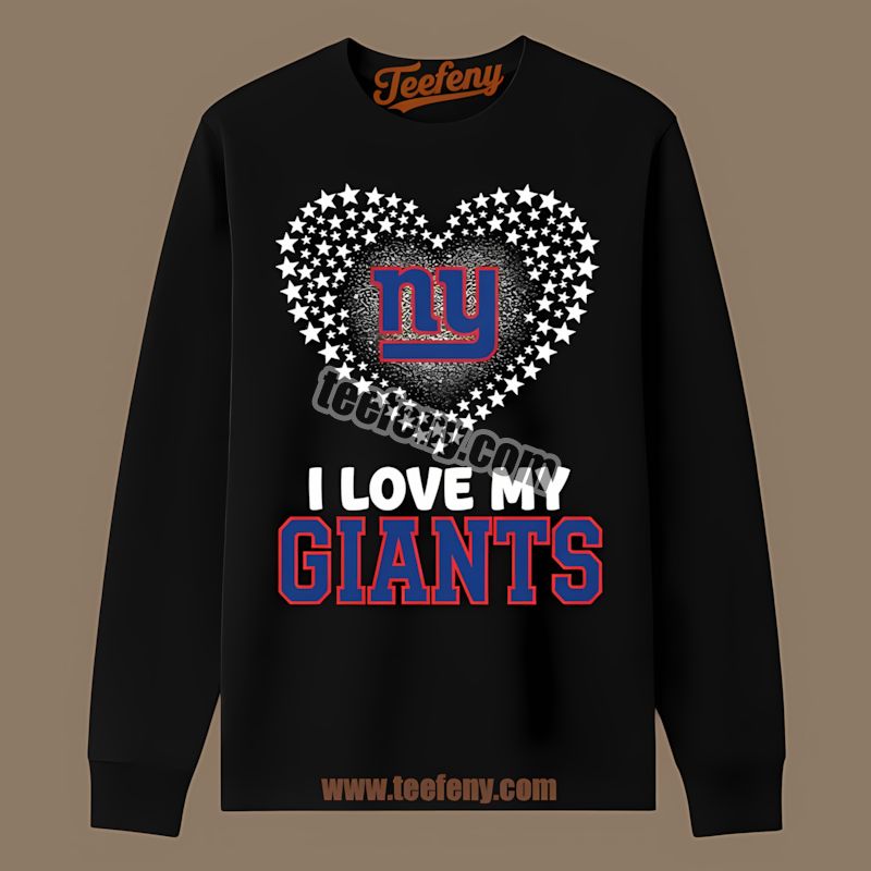 New York Giants I Love My Giants Heart Retro Long Sleeve New York Giants I Love My Giants Heart Retro Long Sleeve