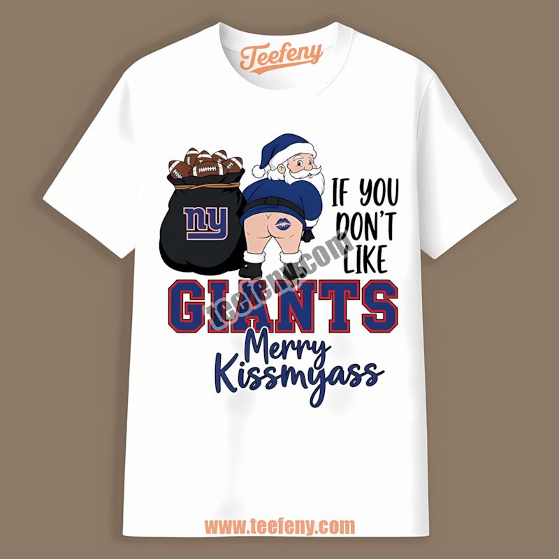 New York Giants Merry Kissmyass Santa Funny Vintage Shirt