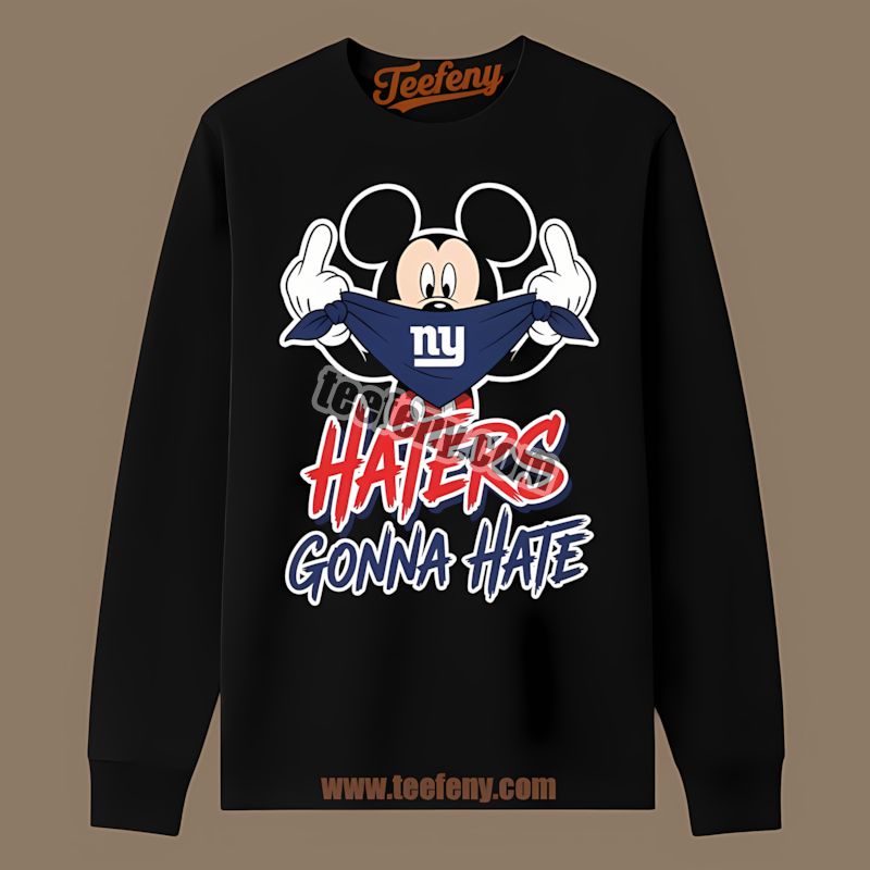New York Giants Mickey Haters Gonna Hate Retro Long Sleeve New York Giants Mickey Haters Gonna Hate Retro Long Sleeve