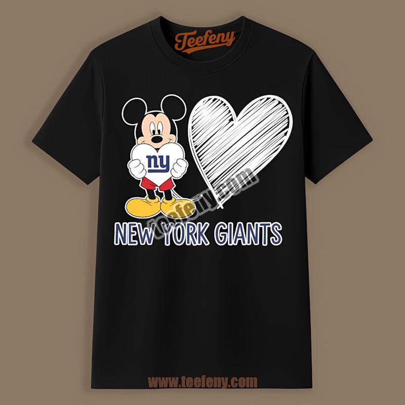 New York Giants Mickey Heart Graphic Shirt