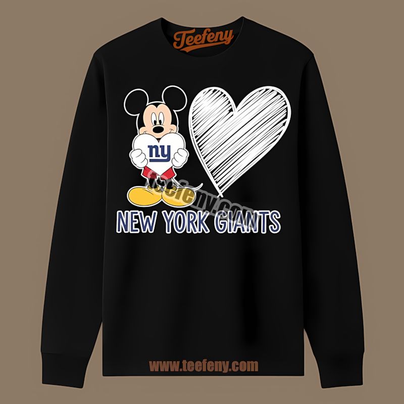 New York Giants Mickey Heart Graphic Long Sleeve New York Giants Mickey Heart Graphic Long Sleeve
