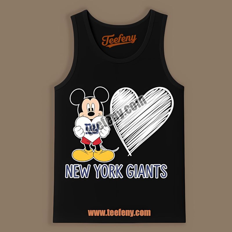 New York Giants Mickey Heart Graphic Tanktop New York Giants Mickey Heart Graphic Tanktop