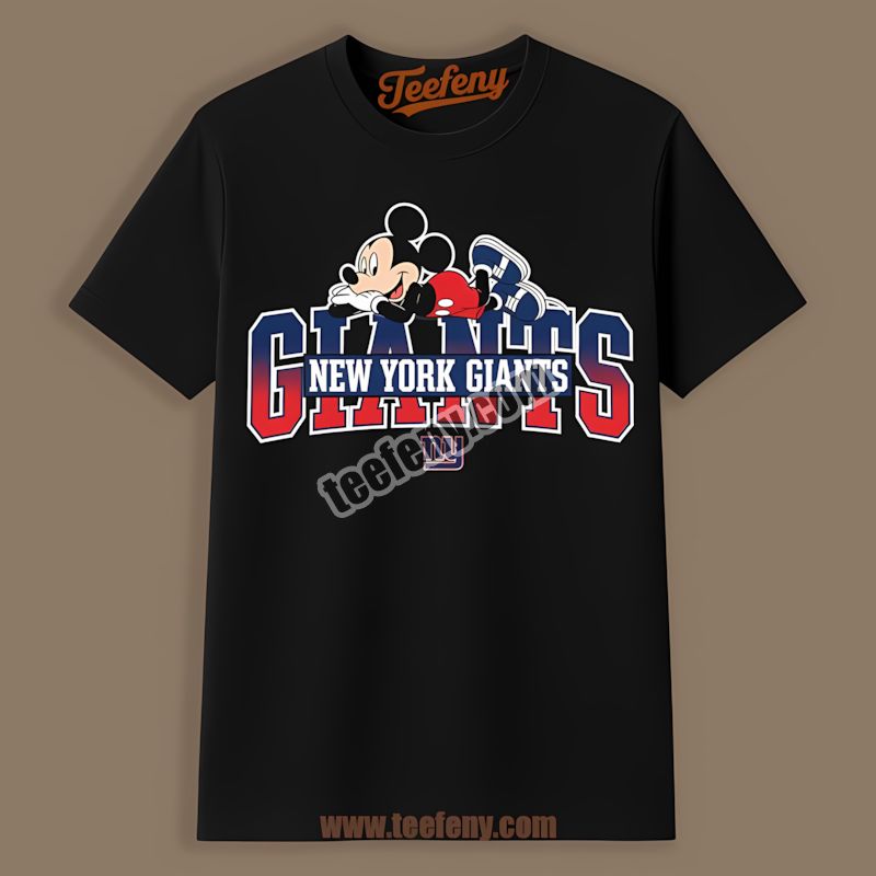 New York Giants Mickey Mouse Relaxed Style Cotton Shirt