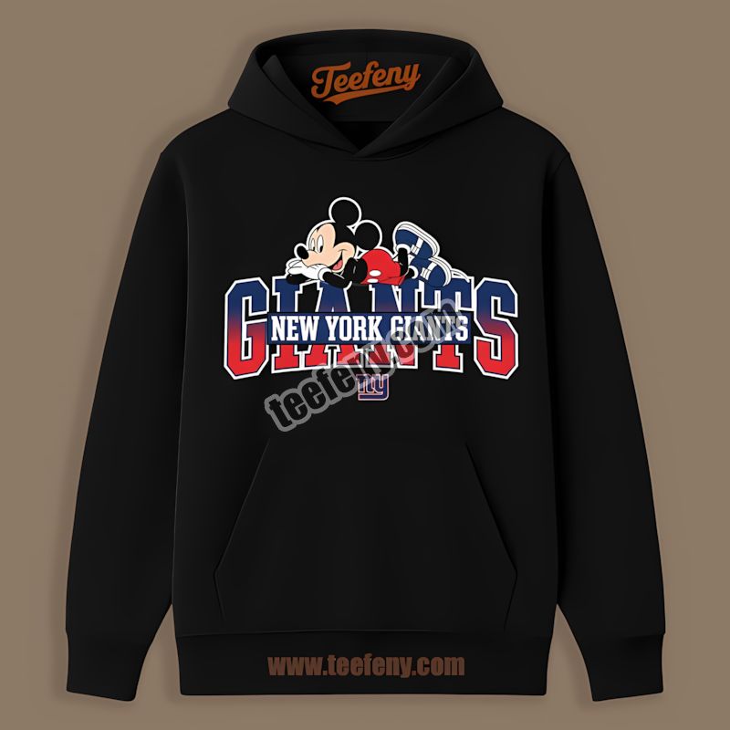 New York Giants Mickey Mouse Relaxed Style Cotton Hoodie New York Giants Mickey Mouse Relaxed Style Cotton Hoodie