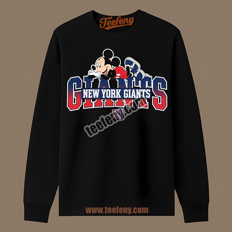 New York Giants Mickey Mouse Relaxed Style Cotton Long Sleeve New York Giants Mickey Mouse Relaxed Style Cotton Long Sleeve