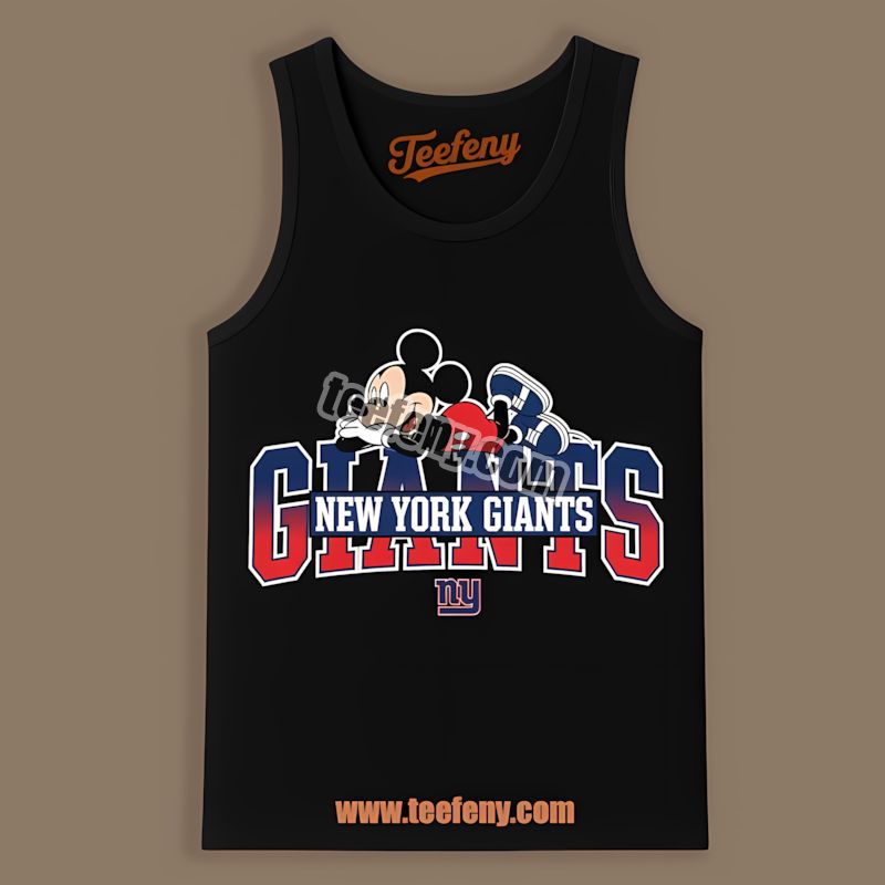 New York Giants Mickey Mouse Relaxed Style Cotton Tanktop New York Giants Mickey Mouse Relaxed Style Cotton Tanktop