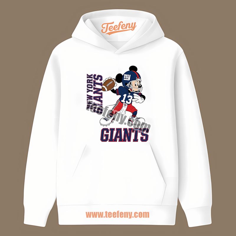 New York Giants Mickey Quarterback Football Graphic Hoodie New York Giants Mickey Quarterback Football Graphic Hoodie