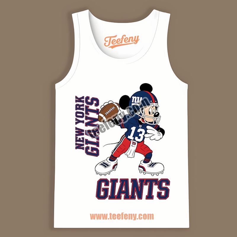 New York Giants Mickey Quarterback Football Graphic Tanktop New York Giants Mickey Quarterback Football Graphic Tanktop