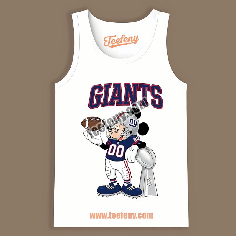 New York Giants Mickey Super Bowl Football Retro Tanktop New York Giants Mickey Super Bowl Football Retro Tanktop
