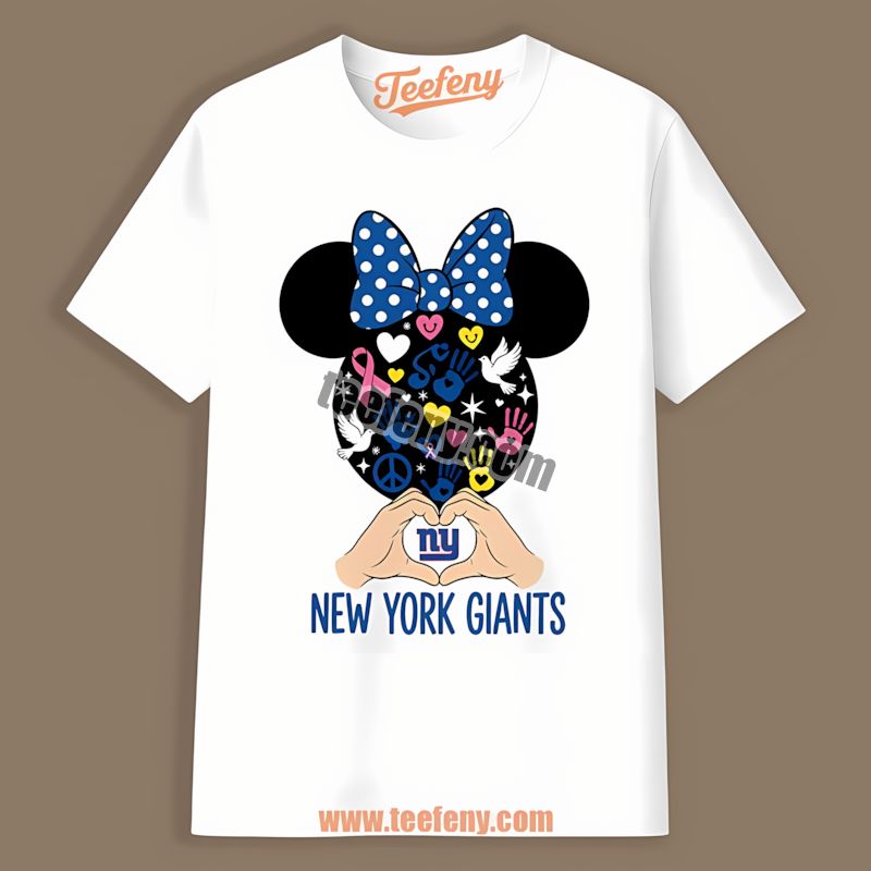 New York Giants Minnie Mouse Breast Cancer Cotton Shirt