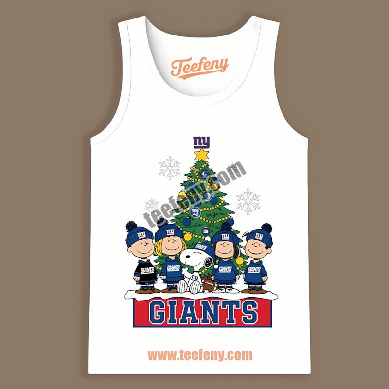 New York Giants Peanuts Christmas Retro Tanktop New York Giants Peanuts Christmas Retro Tanktop