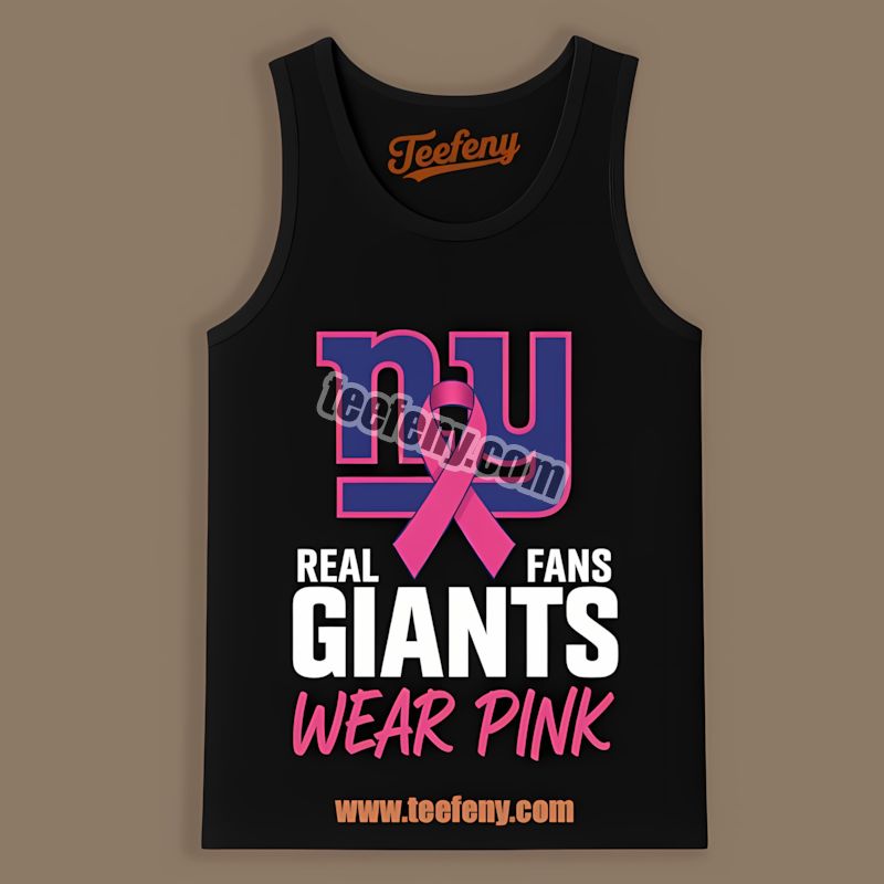 New York Giants Real Fans Wear Pink Vintage Tanktop New York Giants Real Fans Wear Pink Vintage Tanktop