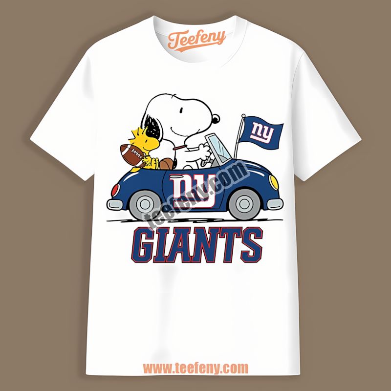 New York Giants Snoopy Driving A Car Unisex Shirt