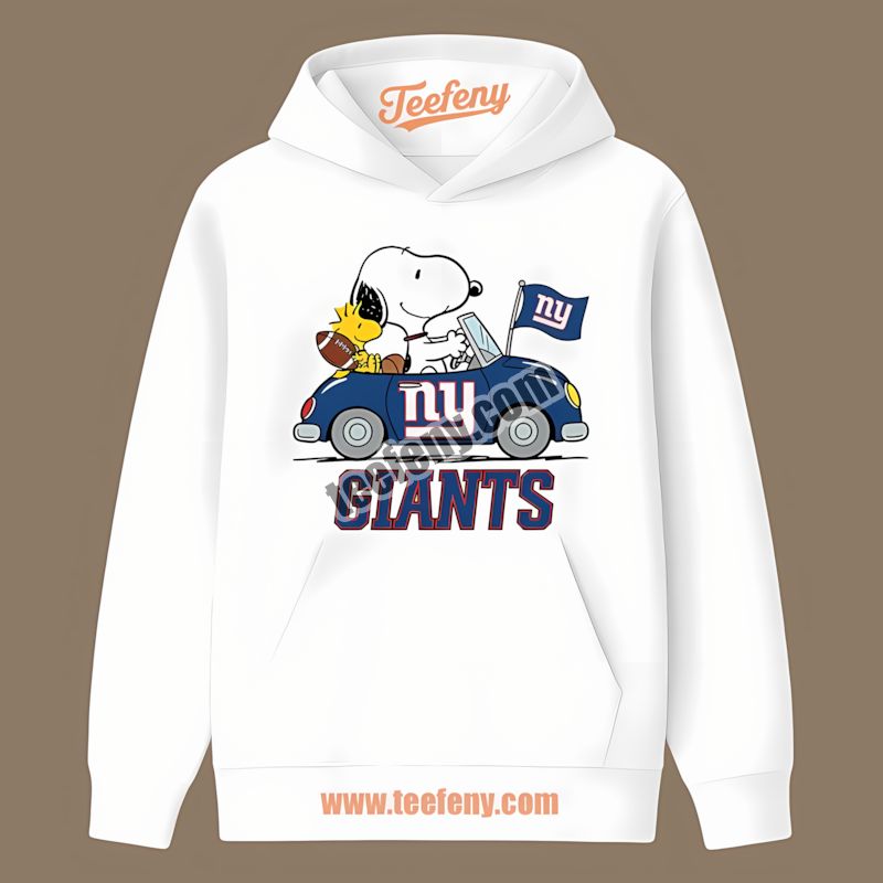New York Giants Snoopy Driving A Car Unisex Hoodie New York Giants Snoopy Driving A Car Unisex Hoodie