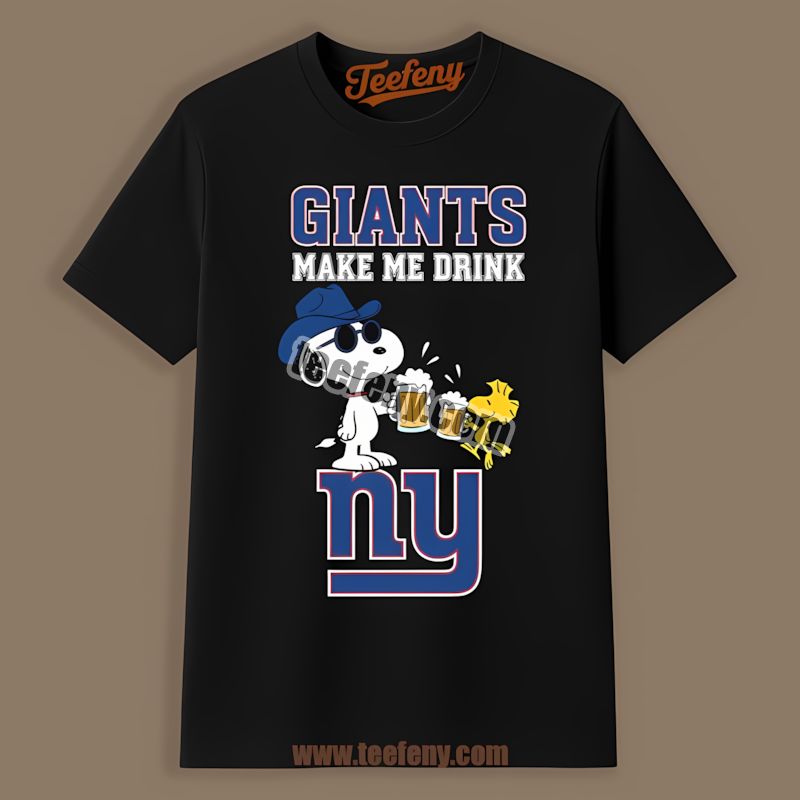 New York Giants Snoopy Make Me Drink Retro Shirt