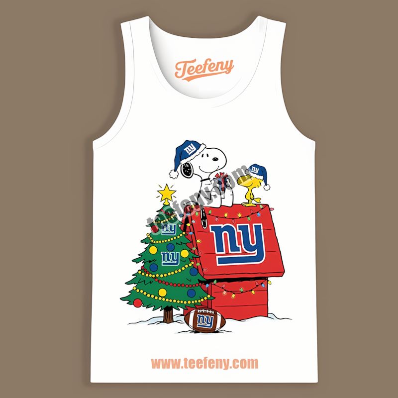 New York Giants Snoopy Woodstock Christmas Classic Tanktop New York Giants Snoopy Woodstock Christmas Classic Tanktop
