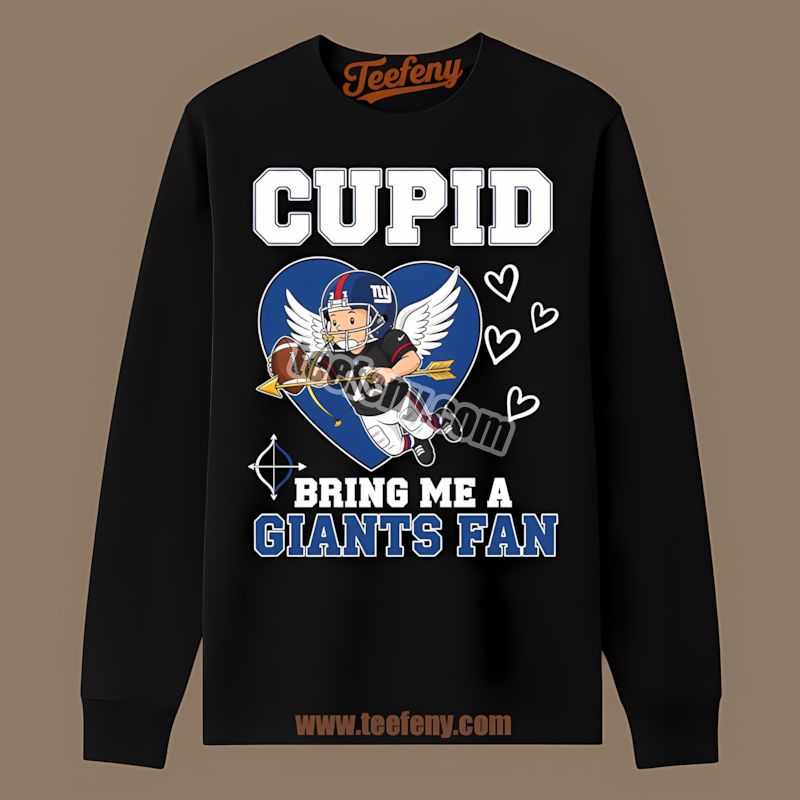 New York Giants Valentines Cupid Bring Me A Giants Fan Classic Long Sleeve New York Giants Valentines Cupid Bring Me A Giants Fan Classic Long Sleeve