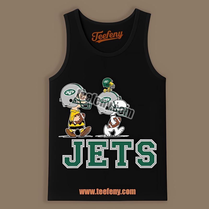 New York Jets Charlie Brown Snoopy Play Together Regular Tanktop New York Jets Charlie Brown Snoopy Play Together Regular Tanktop