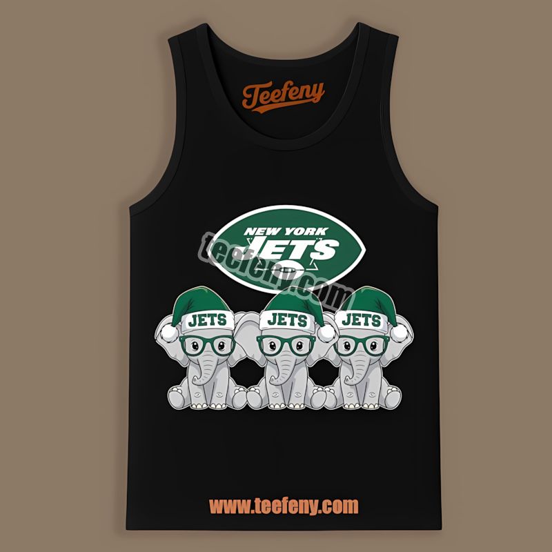 New York Jets Christmas Elephants Retro Tanktop New York Jets Christmas Elephants Retro Tanktop