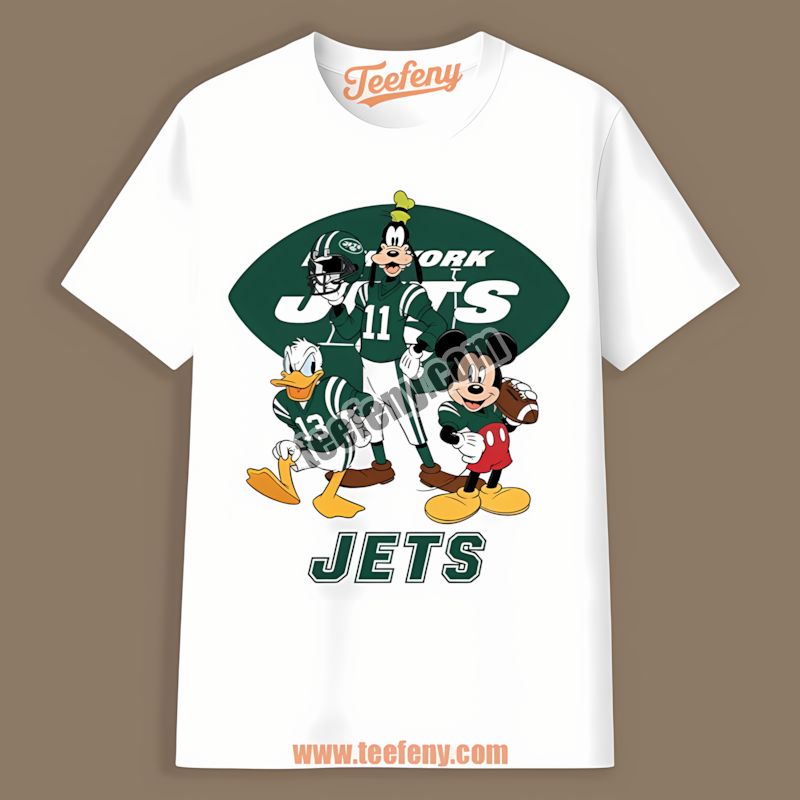 New York Jets Disney Mickey Donald Goofy Cotton Shirt