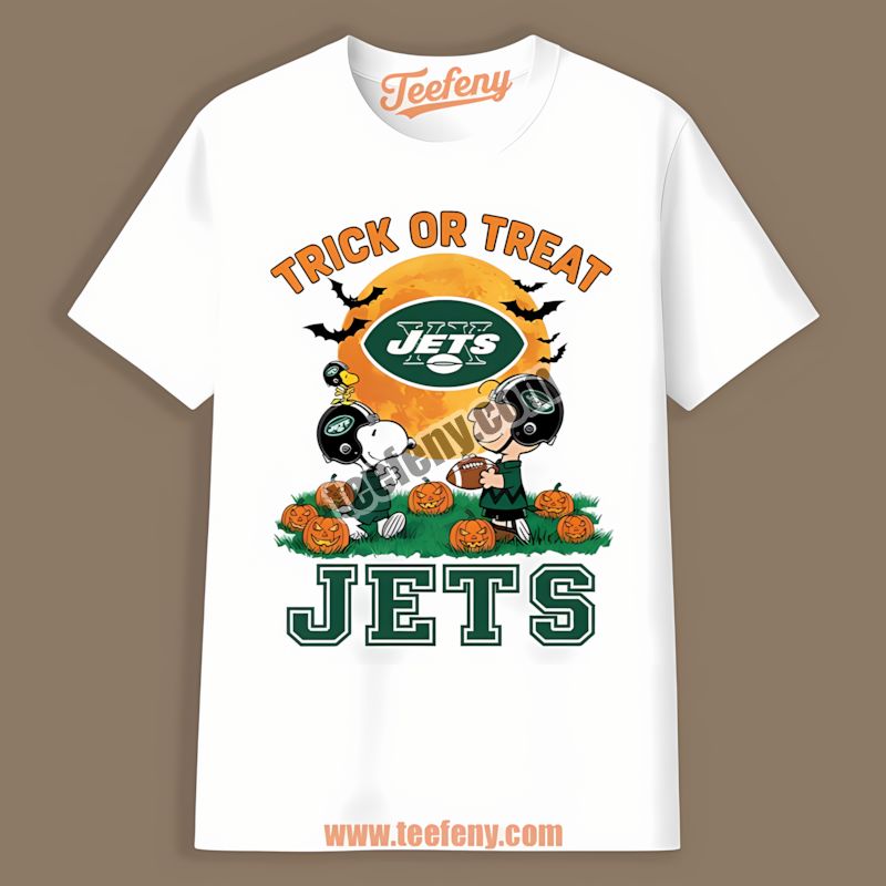 New York Jets Halloween Trick Or Treat Charlie Brown Color Shirt