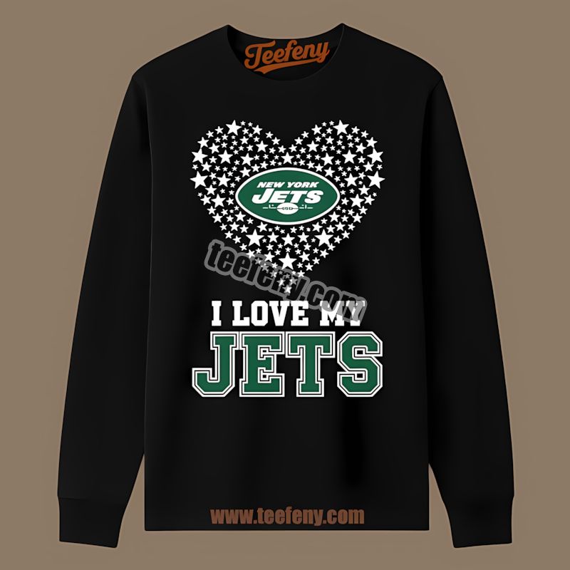 New York Jets I Love My Jets Heart Color Long Sleeve New York Jets I Love My Jets Heart Color Long Sleeve