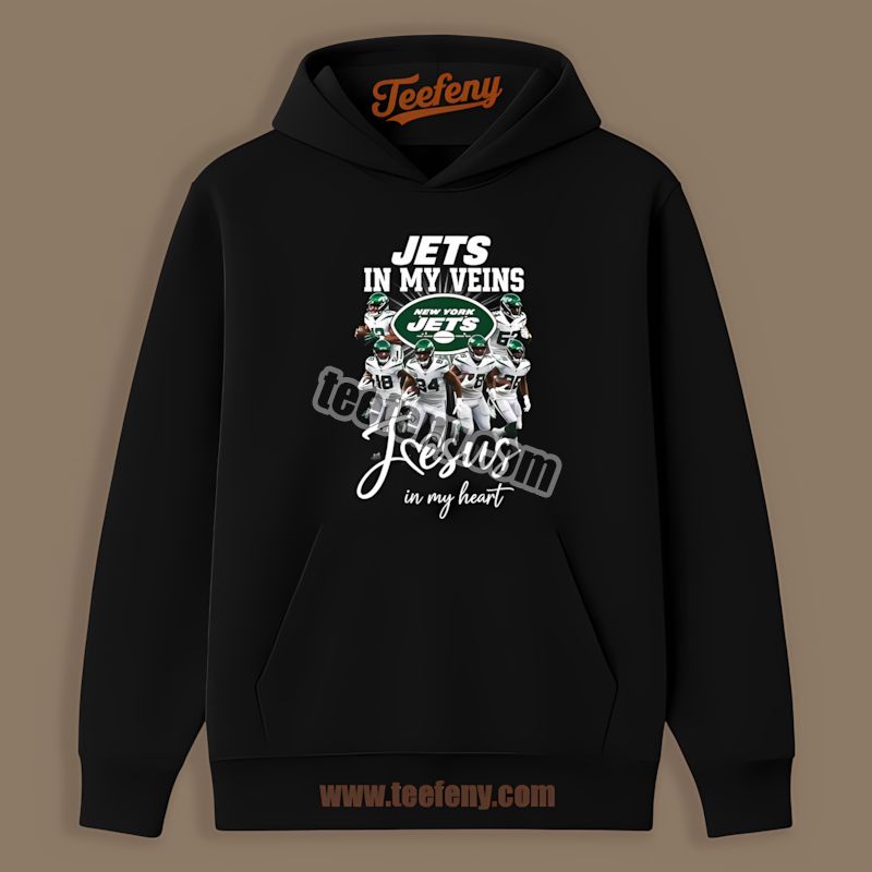 New York Jets In My Veins Jesus In My Heart Vintage Hoodie New York Jets In My Veins Jesus In My Heart Vintage Hoodie