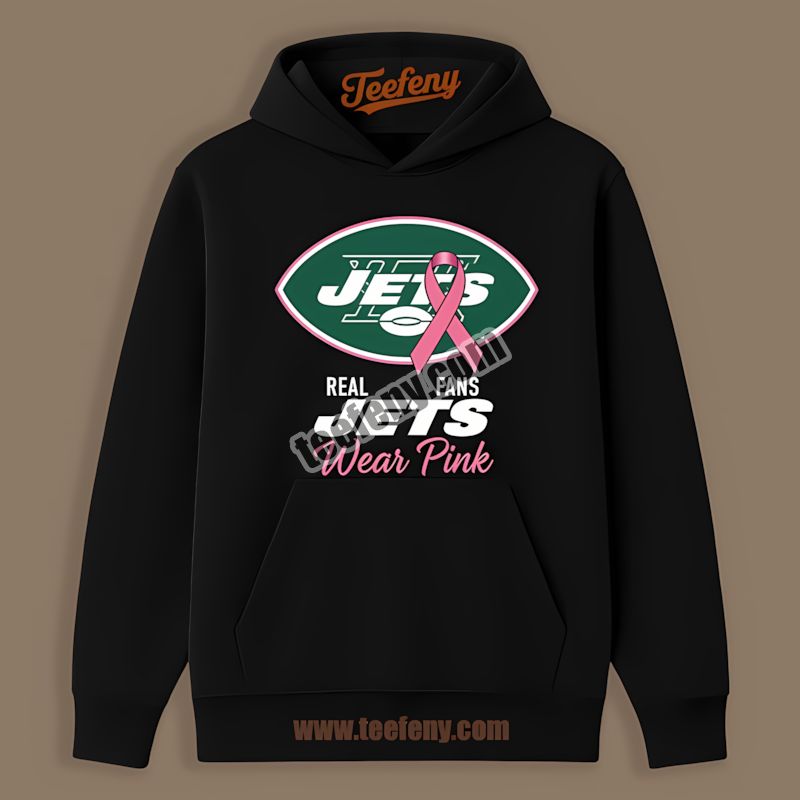 New York Jets Real Fans Wear Pink Regular Hoodie New York Jets Real Fans Wear Pink Regular Hoodie