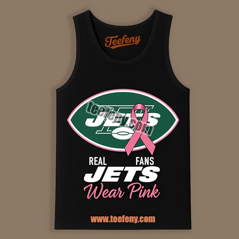 New York Jets Real Fans Wear Pink Regular Tanktop New York Jets Real Fans Wear Pink Regular Tanktop