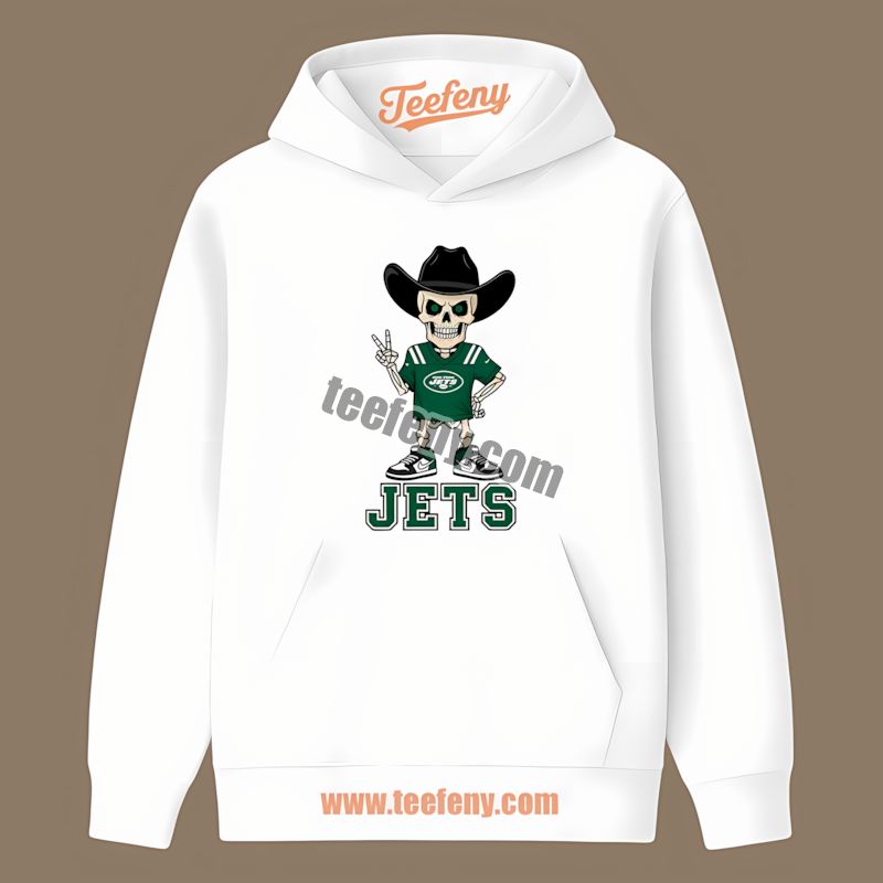 New York Jets Skeleton Cowboy Graphic Hoodie New York Jets Skeleton Cowboy Graphic Hoodie
