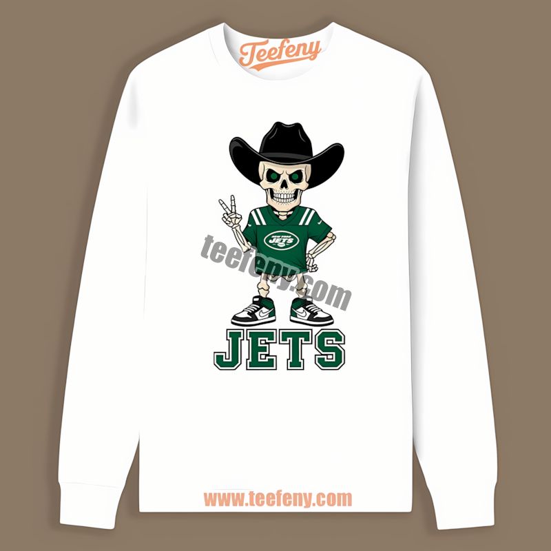 New York Jets Skeleton Cowboy Graphic Long Sleeve New York Jets Skeleton Cowboy Graphic Long Sleeve