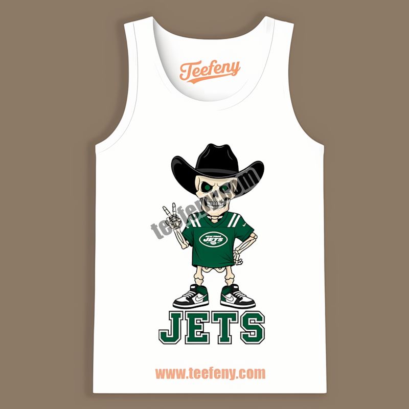 New York Jets Skeleton Cowboy Graphic Tanktop New York Jets Skeleton Cowboy Graphic Tanktop