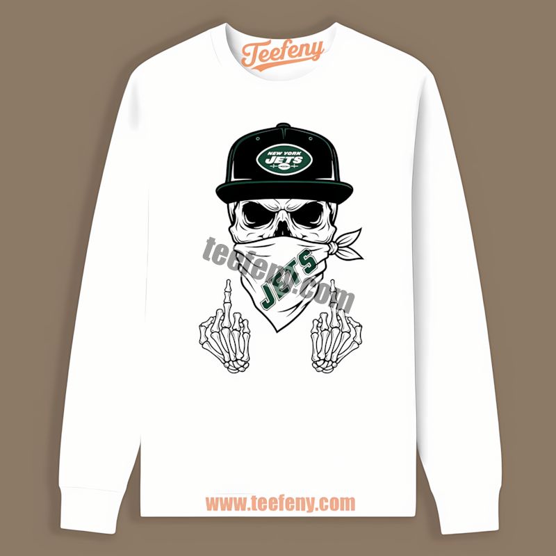 New York Jets Skull Bandana Graphic Long Sleeve New York Jets Skull Bandana Graphic Long Sleeve