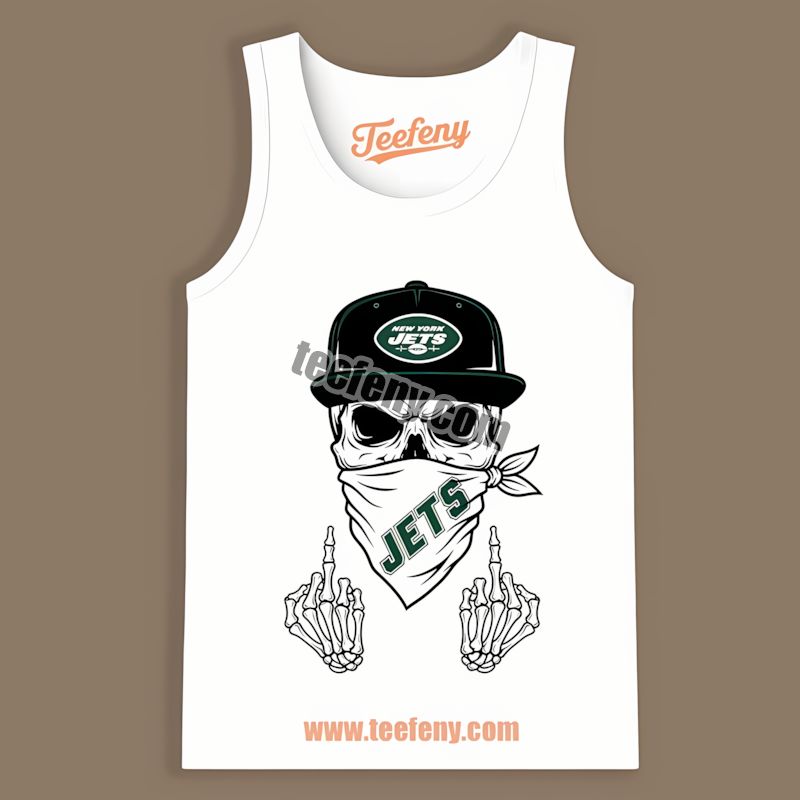 New York Jets Skull Bandana Graphic Tanktop New York Jets Skull Bandana Graphic Tanktop