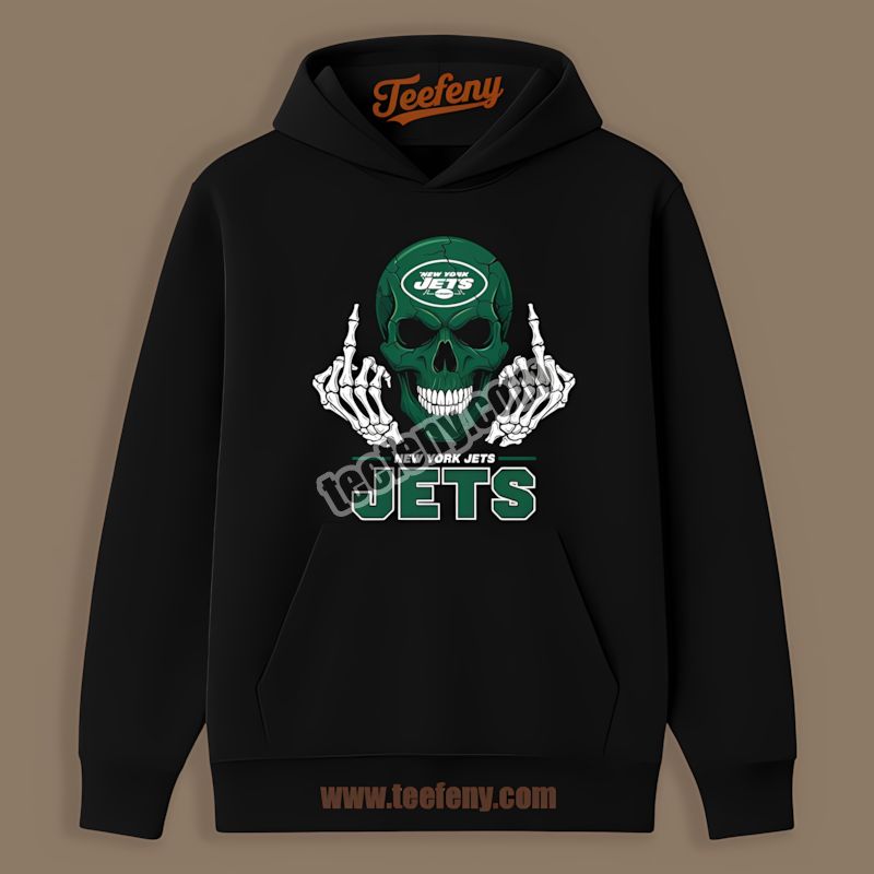 New York Jets Skull Middle Finger Color Hoodie New York Jets Skull Middle Finger Color Hoodie