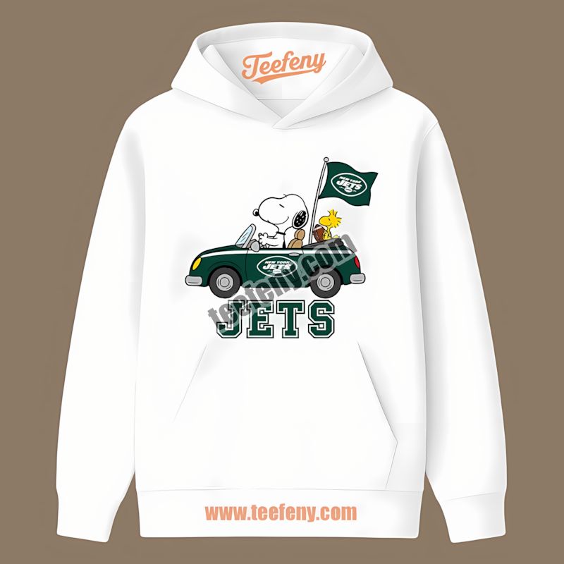 New York Jets Snoopy Driving A Car Color Hoodie New York Jets Snoopy Driving A Car Color Hoodie