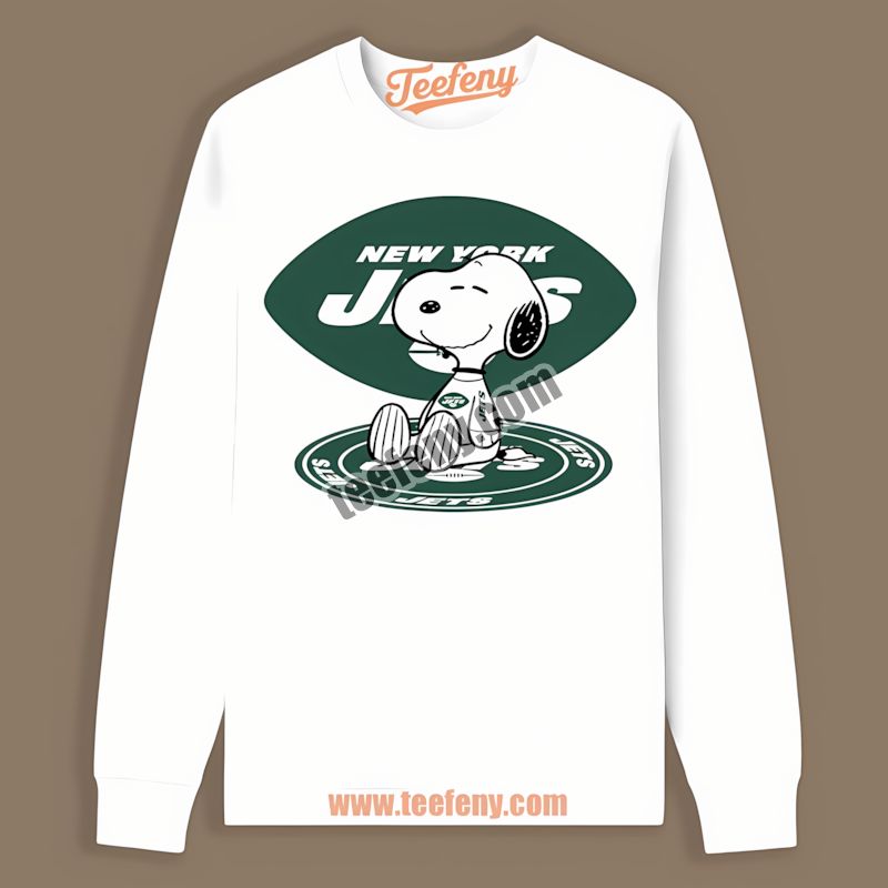 New York Jets Snoopy Tattoo Logo On Arm Retro Long Sleeve New York Jets Snoopy Tattoo Logo On Arm Retro Long Sleeve