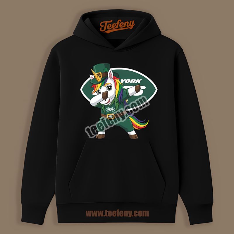 New York Jets St Patricks Day Vs Dabbing Unicorn Adults Hoodie New York Jets St Patricks Day Vs Dabbing Unicorn Adults Hoodie