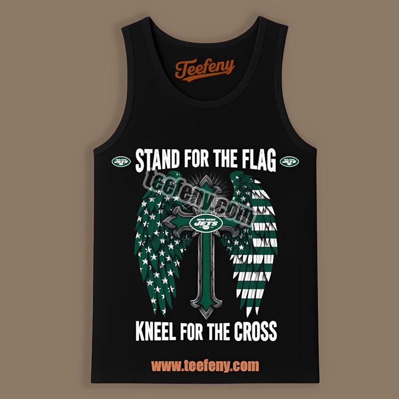 New York Jets Stand For The Flag Kneel For The Cross Regular Tanktop New York Jets Stand For The Flag Kneel For The Cross Regular Tanktop