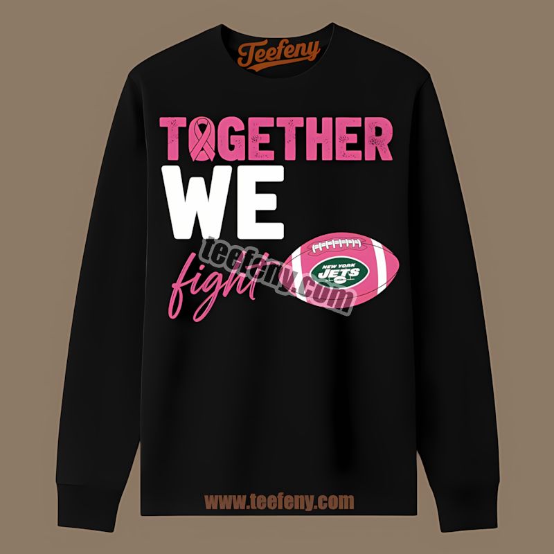 New York Jets Together We Fight Breast Cancer Awareness Cotton Long Sleeve New York Jets Together We Fight Breast Cancer Awareness Cotton Long Sleeve